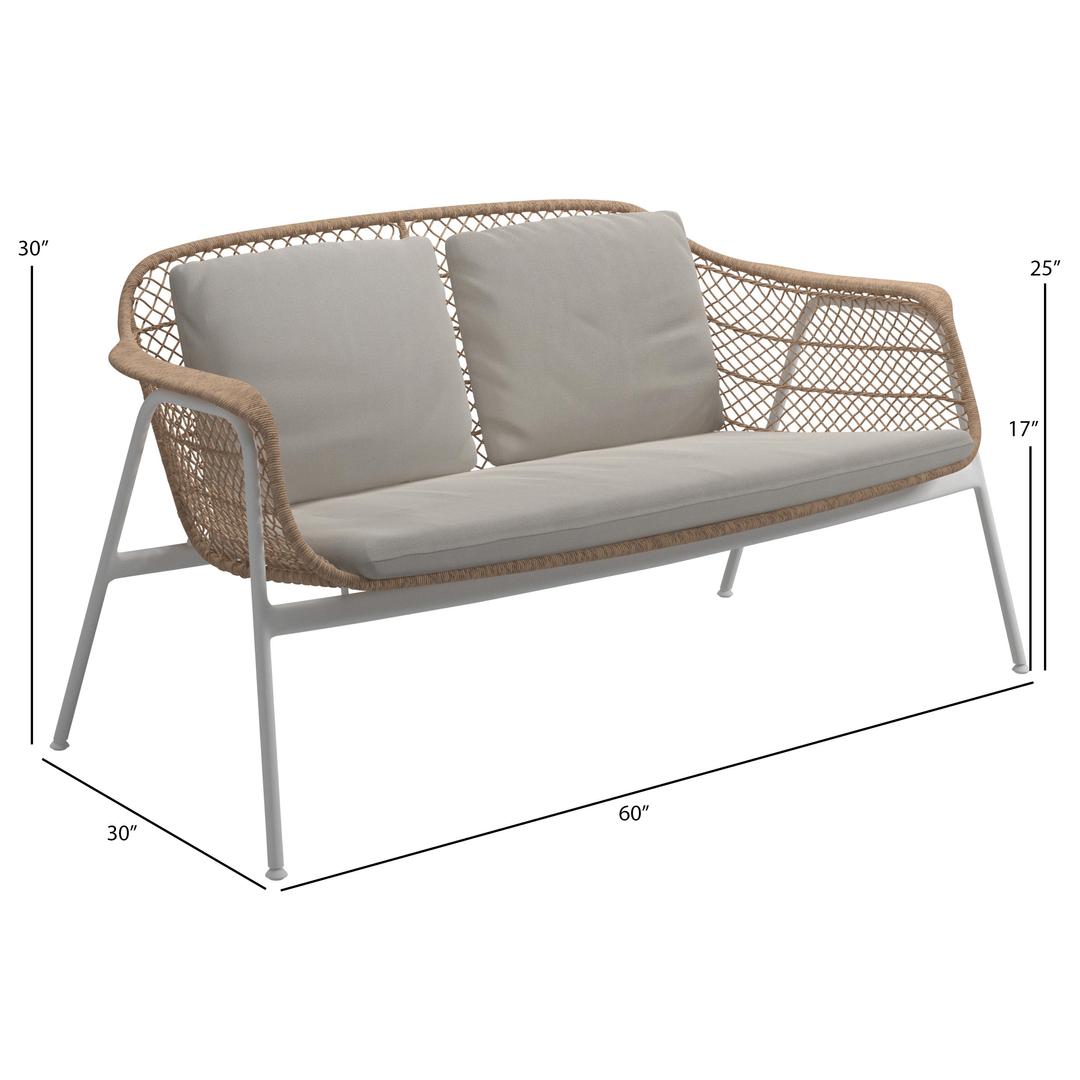 Gloster Fresco Aluminum Loveseat - Dims Gloster Fresco Aluminum Loveseat - Dims