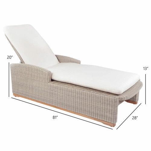 Kingsley Bate Westport Chaise Lounge with Wheels - Dimension Kingsley Bate Westport Chaise Lounge with Wheels - Dimension