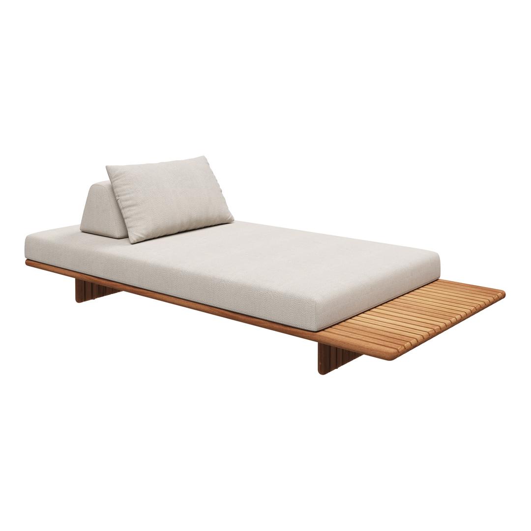 Gloster Deck 103" Teak Seating Unit with End Table