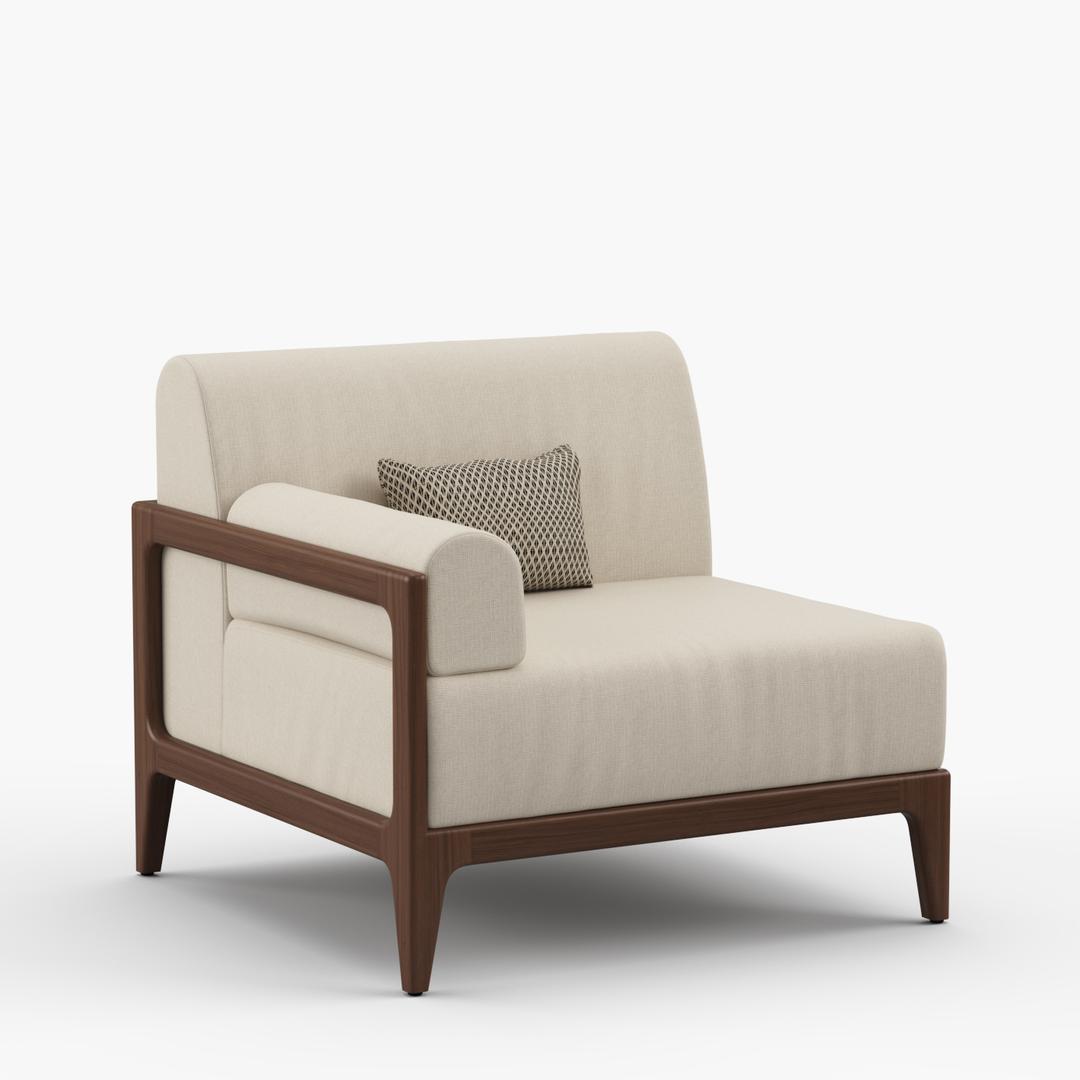 Jensen Outdoor Mix Ipe Wood Reversible Left/Right End Outdoor Sectional Unit