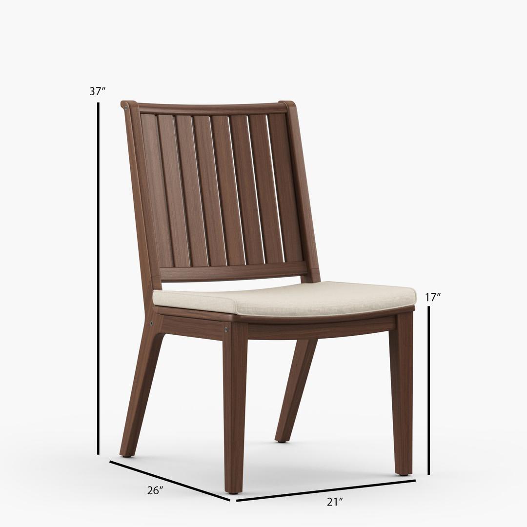 Jensen Outdoor Sky Ipe Wood Dining Side Chair - Dimension Image Jensen Outdoor Sky Ipe Wood Dining Side Chair - Dimension Image