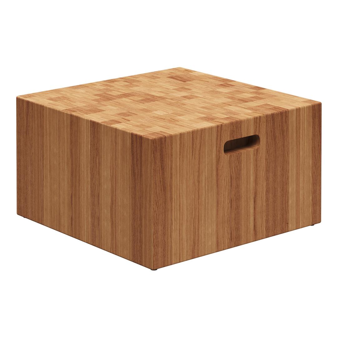 Gloster Deco Block 25" Teak Square Coffee Table with Handles