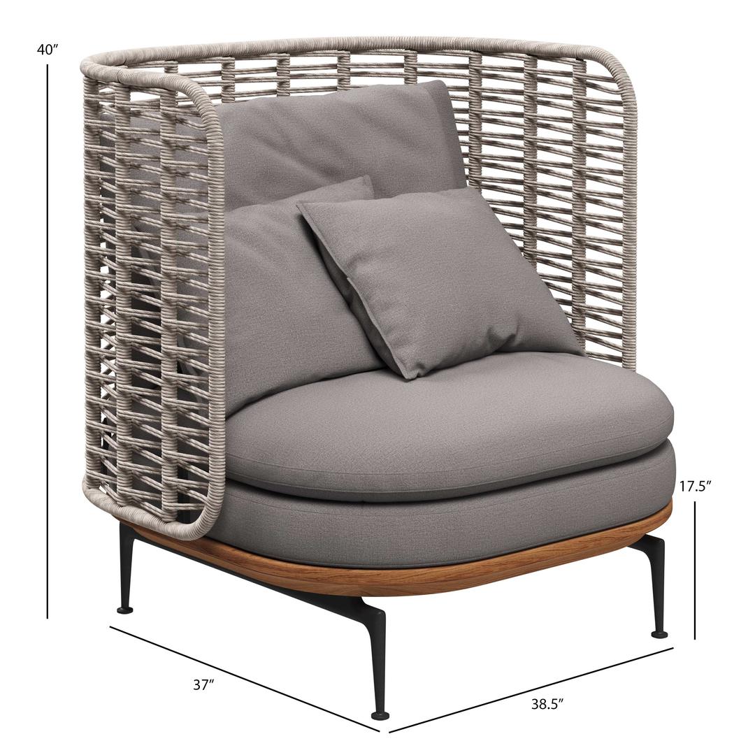 Gloster Mistral Woven High Back Lounge Chair - Dims Gloster Mistral Woven High Back Lounge Chair - Dims